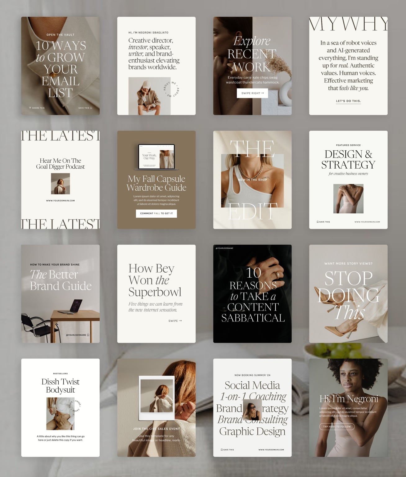Negroni Social Media Canva Templates