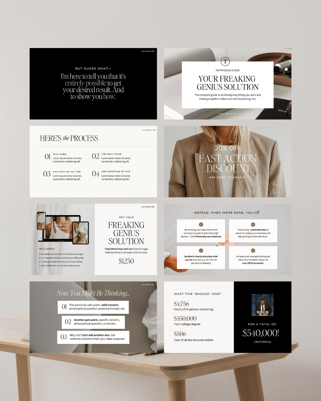 The Webinar + Sales Funnel Canva Slide Deck